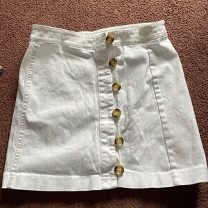 Forever 21 White Button-Down Mini Skirt